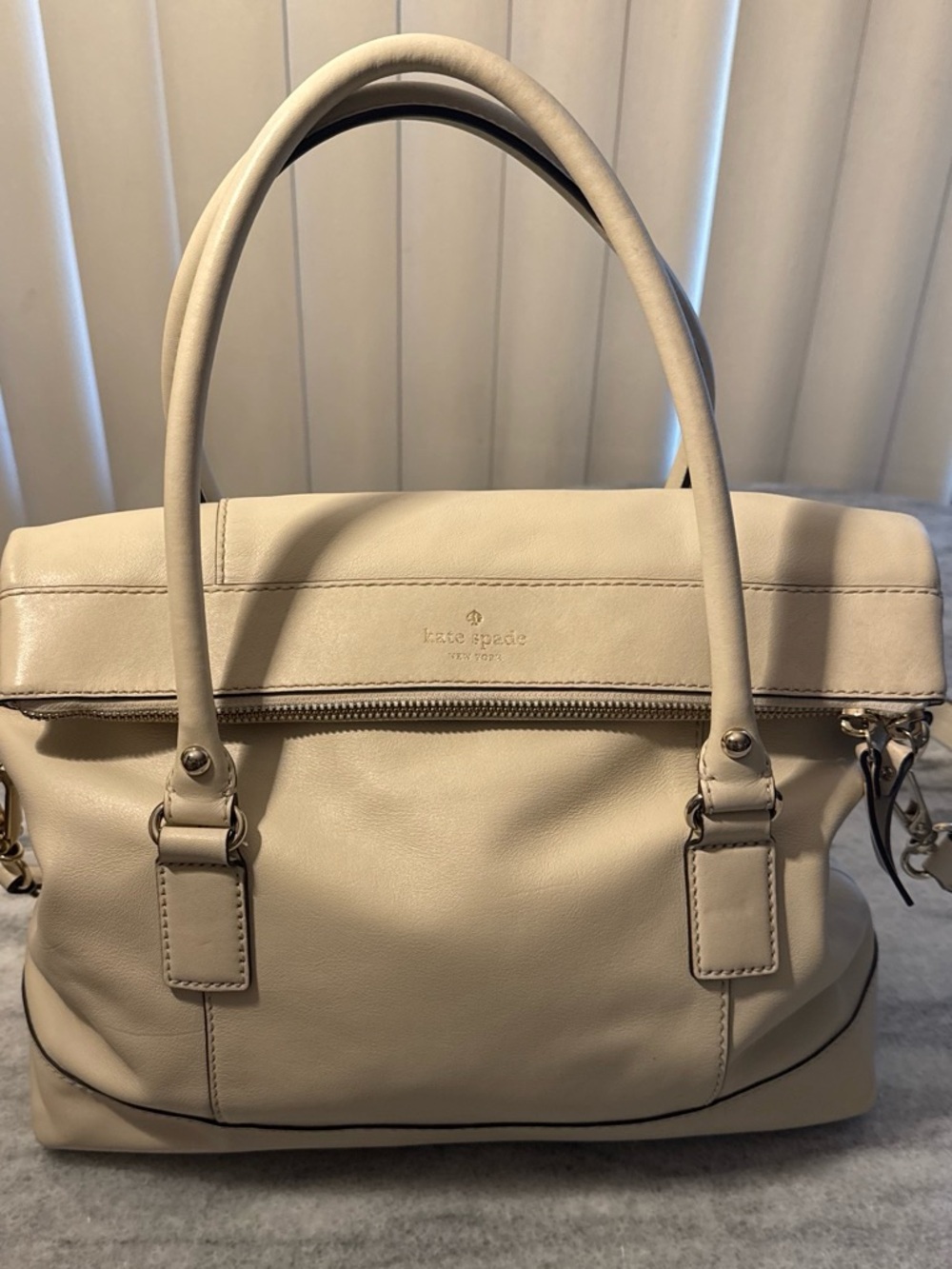 kate spade Cream Leather Top-Handle Shoulder Bag